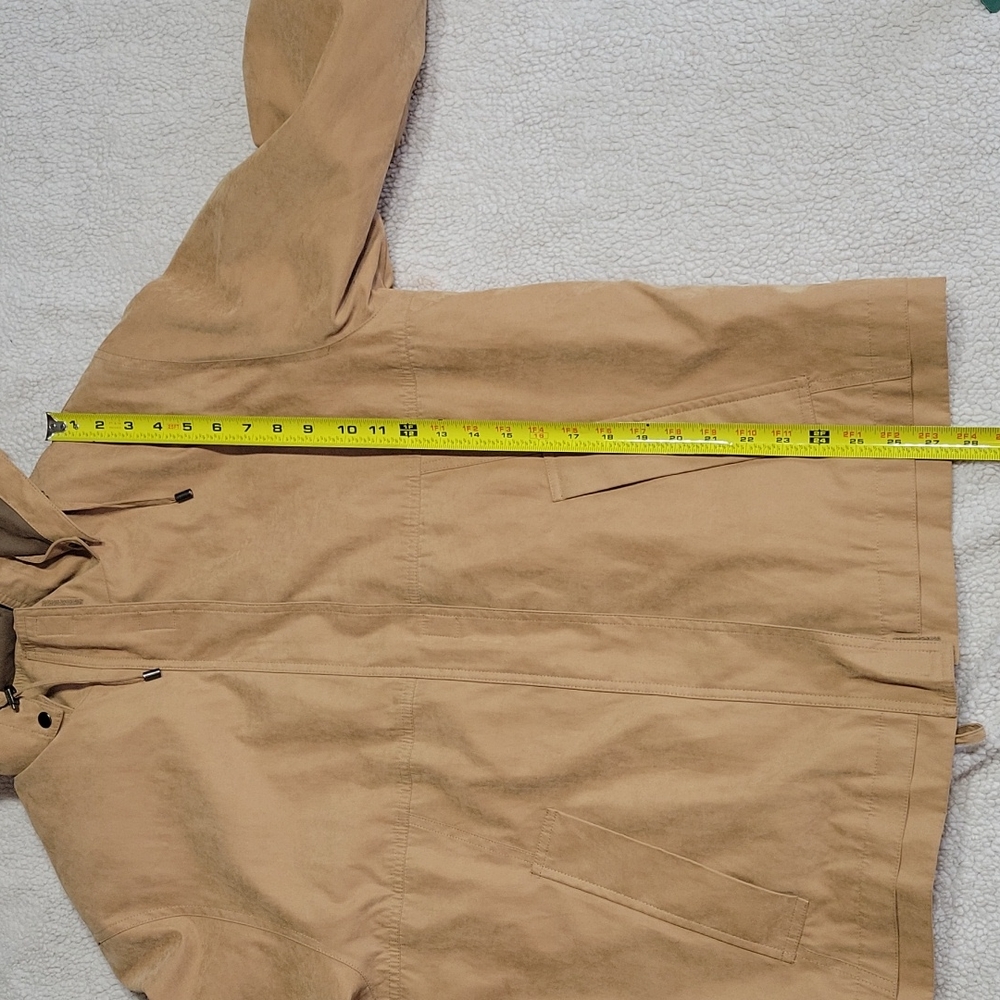 Gallery Taupe Microsuede Removable Lining With Hood Coat/Jacket, Size S - Picture 14 of 14
